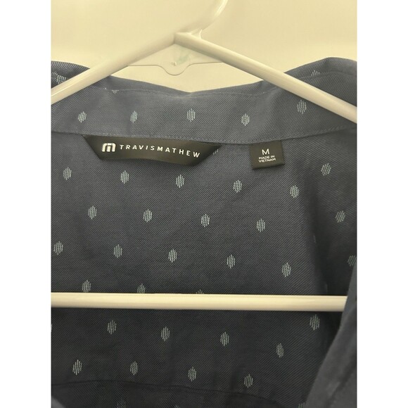 Travis Matthew Polo Shirt Button Up Short Sleeve Casual Size medium blue cotton - Picture 4 of 9